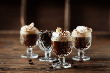 coffee cocktail with whipped cream