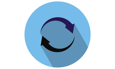 Refresh / Recycle curvy arrows vector illustration / flat icon