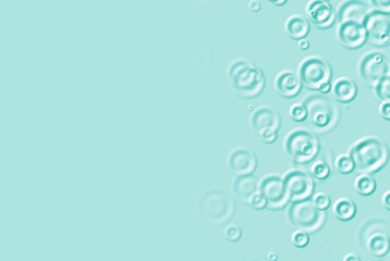 Computer generated water ripples on light green background, copy space