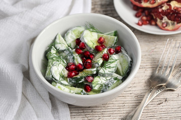 Cucumber and Pomegranate Salad
