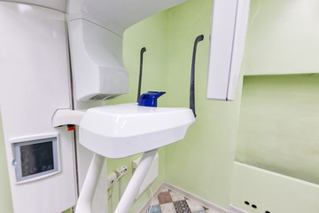 Medical interior, dental close-up x-ray diagnostic apparatus. stomatology concept
