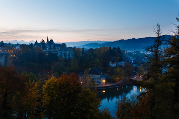 Obraz premium Sunset view at Bern, capital city of Switzerland.