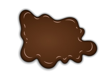 Chocolate sweet splash. chocolate liquid blot isolated white background. Abstract shape dessert spot. 3D realistic design element. Food decoration. Milk, dark chocolate splashing. Vector illustration