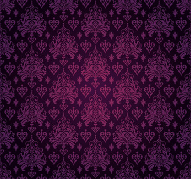 Damask Purple Wallpaper