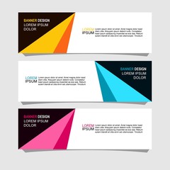 banner design with three color variations,can be use for, landing page, website, mobile app, poster, flyer, coupon, gift card, smartphone template, web design