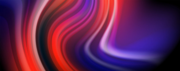 Fluid liquid color wave lines, glowing colorful light effect, abstract composition template. Geometric technology abstract pattern. Movement concept