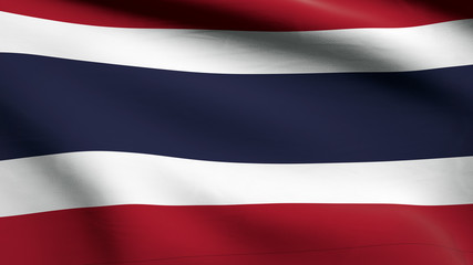 3D illustration of Kingdom of Thailand flag waving
