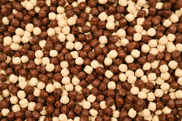 Chocolate corn flakes  as a background.