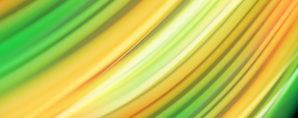 Modern rainbow liquid color flow colorful poster. Wave Liquid shape in black color background. Abstract composition