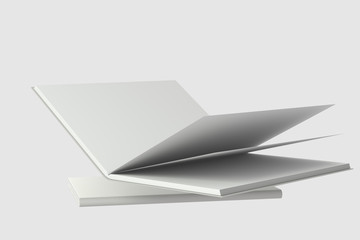 The blank opening notebook background, 3d rendering.