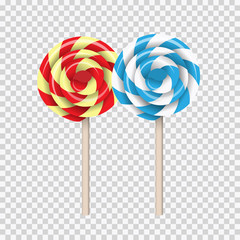 Lollipop Swirl, colored sugar candies set