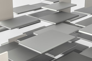 The organized hard cover notebooks, 3d rendering.
