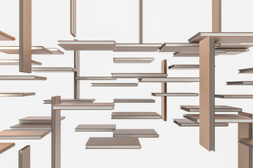 The organized hard cover notebooks, 3d rendering.