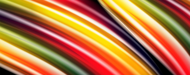 Flowing liquid colors - modern colorful flow poster. Wave liquid shapes. Art design for your design project