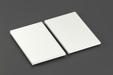 The organized hard cover notebooks, 3d rendering.