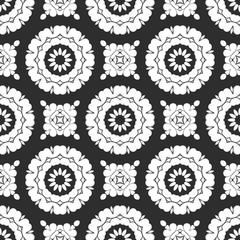 Beauty black and white floral pattern, interior cover design