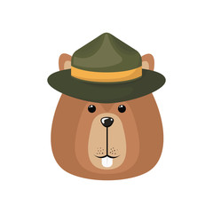 Isolated beaver forest animal design