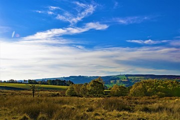 Longshaw moorlands landscape, Grindleford, Derbyshire