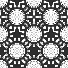 Beauty black and white floral pattern, interior cover design