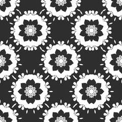 Beauty black and white floral pattern, interior cover design