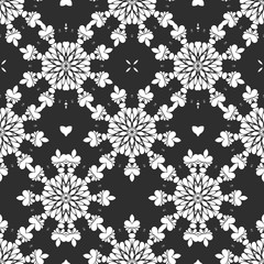 Beauty black and white floral pattern, interior cover design