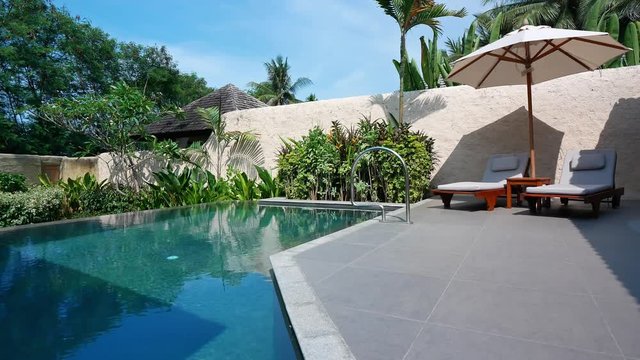 Outdoor swimming pool in hotel resort
