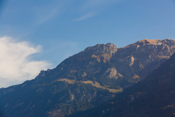 Mountain Bre on Lugano lake in Switzerland