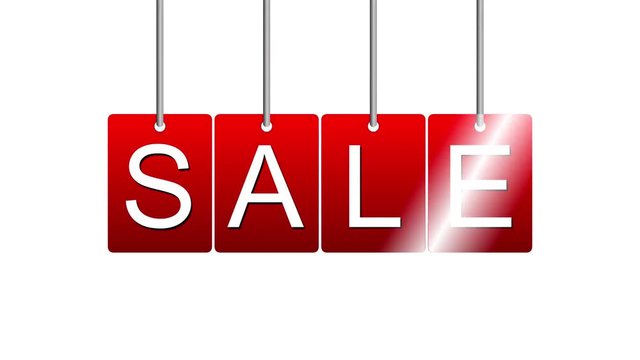 sale red tag on white background