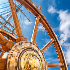 close up of an steering wheel