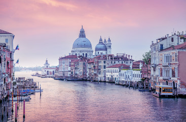 early morning at grand canal in venice, italy