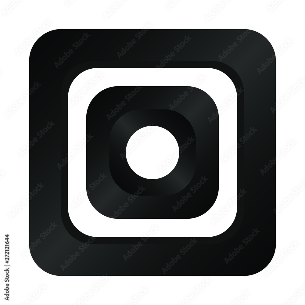 Poster dark button vector icon isolated on white background.
