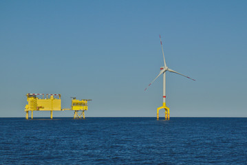 offshore wind turbine in the north sea