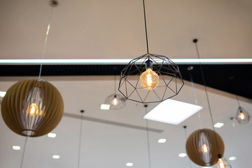 Modern and industrial style lamps decorated in a retro style