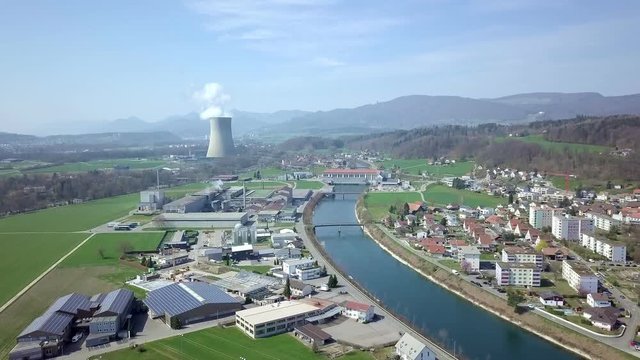 Aerial KKW Goesgen Nuclear Power Station 