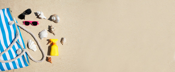 Accessories On The Sand At Beach
