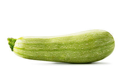 Ripe zucchini close-up on a white. Isolated.