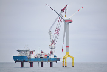 offshore wind turbine in the north sea