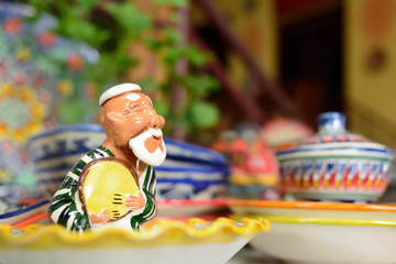 Fototapeta na wymiar Handmade souvenirs from Central Asia, Fergana, Uzbekistan, Silk Route