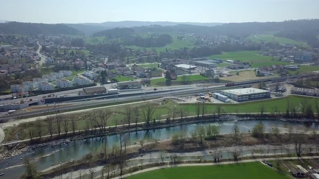 Aerial KKW Goesgen Nuclear Power Station 