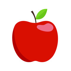 Red apple vector icon. Red apple symbol illustration.