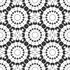 Floral black and white pattern, retro cover design