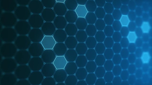 Hexagon honeycomb futuristic blue