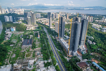 Shenzhen, Guangdong, China, urban intensive real estate construction