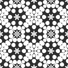 Beauty floral digital pattern, creative retro, vintage black and white design