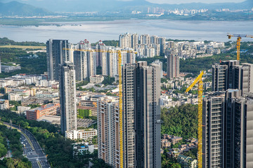 Fototapeta na wymiar Shenzhen, Guangdong, China, urban intensive real estate construction