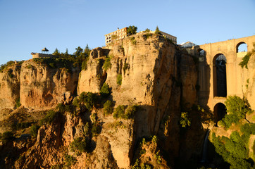 夕方のヌエボ橋（ロンダ、スペイン・アンダルシア）
