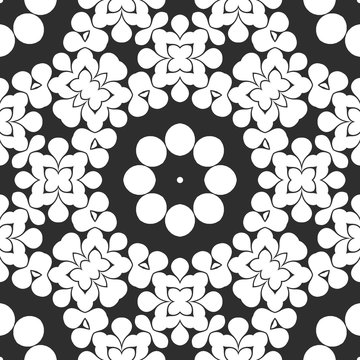 Beauty floral digital pattern, creative retro, vintage black and white design