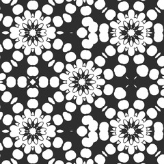 Beauty floral digital pattern, creative retro, vintage black and white design