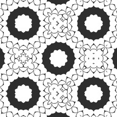 Beauty floral digital pattern, creative retro, vintage black and white design