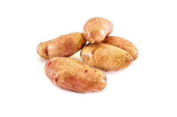 fresh potatoes isolated on white background